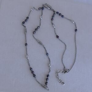 Brighton Drema Pearl Long Chain Necklace Purple Faux Pearls Retired Design 42"